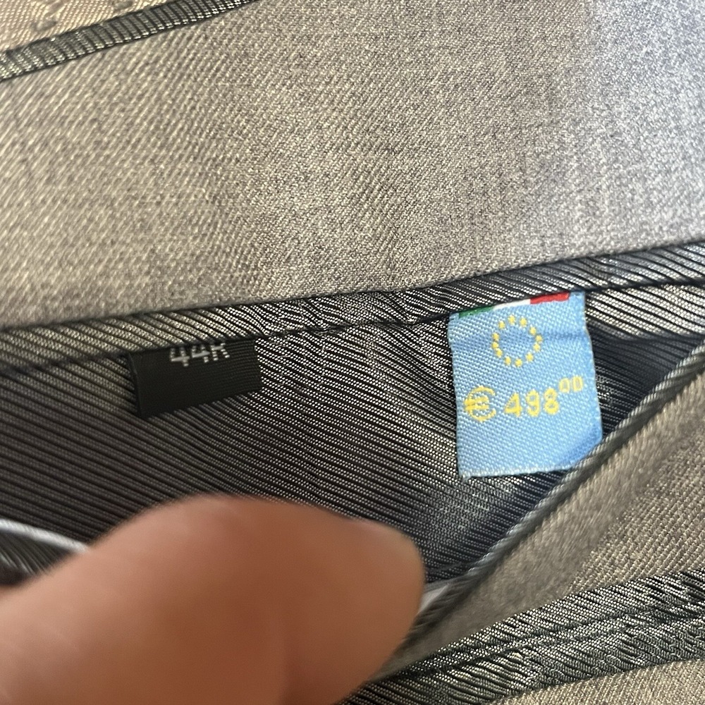 Statement NEW Italy Confidence Pure Handmade Blazer Gray Wool Mens Size 44R - Picture 16 of 16